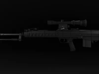 Low Poly Chinese QBU-88 Sniper Rifle Low-poly 3D model