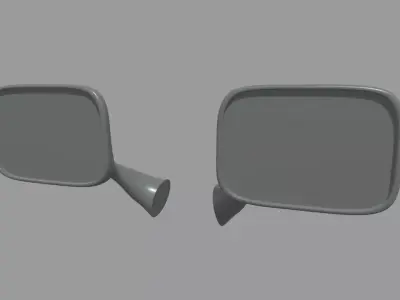 Car Mirror 018 Low-poly 3D model