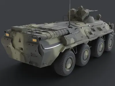 BTR-80A - Armoured Personnel Carrier Low-poly 3D model