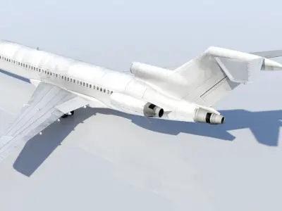 B727-200 derelict scrapyard low poly  Low-poly 3D model
