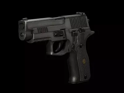 Game Ready Silenced SIG Sauer P226 Pistol PBR Rigged  Low-poly 3D model