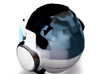SciFi Helmet Futuristic Headgear Low-poly 3D model purchase
