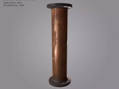 Rusty Pipe - Low Poly Low-poly 3D model