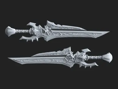 Anduin Wrynn WOW Battle for Azeroth Sword 3D model