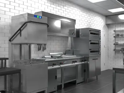  Restaurant Commercial Kitchen Lights On 