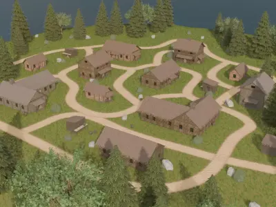 Island Village 3D model get