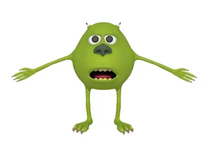 Low-Poly MEME Mike Wazowski and Sully Monsters Inc RIGGED 3D Low-poly 3D model