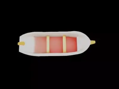 lowpoly boat Low-poly 3D model