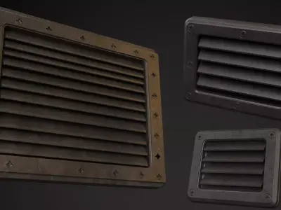 SciFi Modular Panel and Vent Kit PBR Game  Assets blend  glTF 3D model