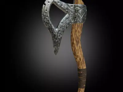 Battle-axe Weapon PBR Low-poly game ready Low-poly 3D model