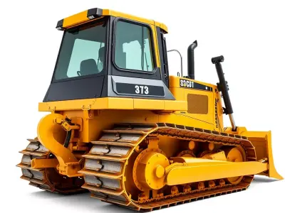 Yellow Bulldozer Construction model pack Low-poly 3D model