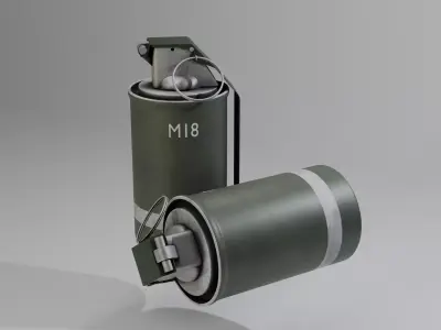 3 Soviet and 3 USA grenades Free 3D model