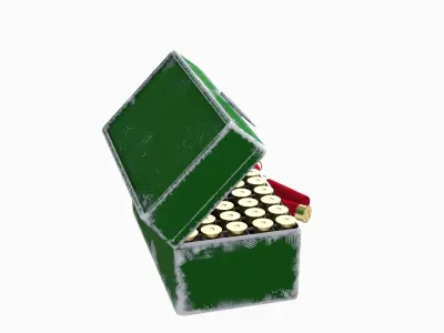 Patrons bullets Box scratched Round ammo 3D model