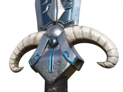 Scandinavian Style Sword Low-poly 3D model