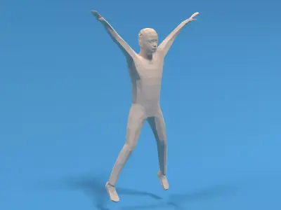 Low Poly Kid Jumping Jacks Low-poly 3D model