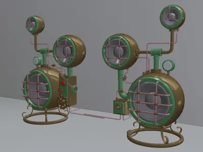Steampunk computer speakers 9 3D model