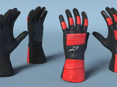  Alpinestars Extended Cuff Motorsport Gloves Red 