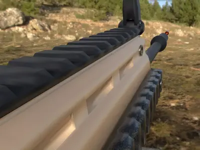 Realistic Assault Rifle Low-poly 3D model