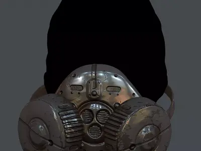 Gas mask helmet 3d model scifi Low-poly 3D model Low-poly 3D model buy