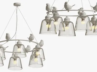 SUSPENDED LUMINAIR PROVENCE BIRD CHANDELIER 3D model