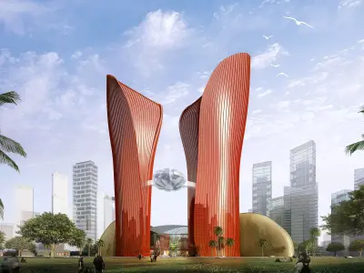3Dmax fashion city commercial square building 40 3D model