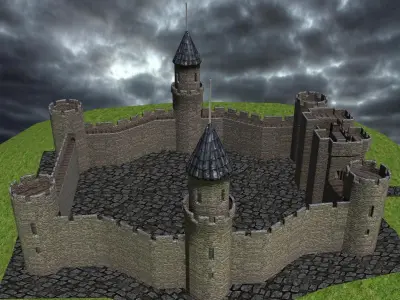 Medieval Castle Low-poly 3D model shop