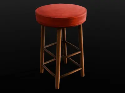 Stool Chair 3D Model  Low-poly 3D model