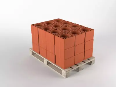 Wall Brich on pallet 3D model Low-poly 3D model