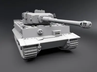 Tiger Tank Early Scale model 3D print model