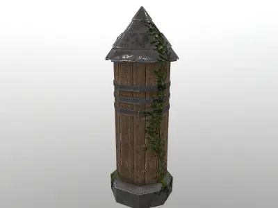 Grain Warehouse Low-poly 3D model