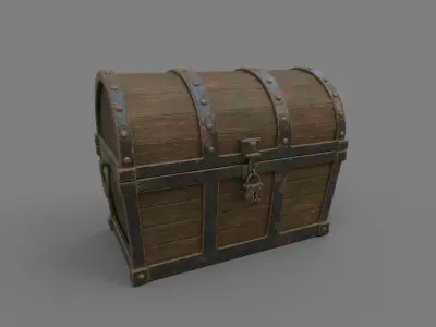 Treasure Chest Low-poly 3D model