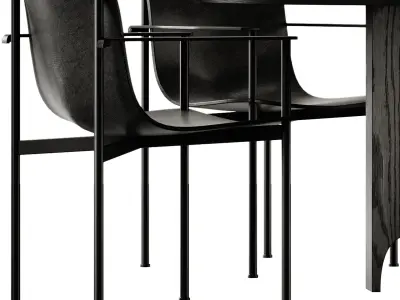 Mokko Acer Dining Table and Lema Ombra Chair 3D model