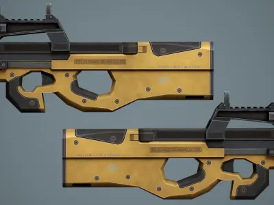 P90 Submachine Gun - Low Poly Game Ready Low-poly 3D model