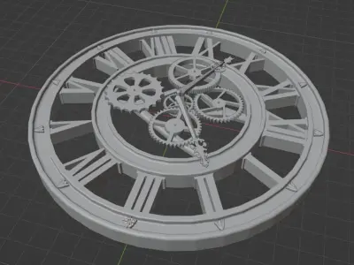 Antique Elegance Geard old wall clock  3D model