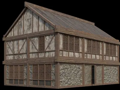 Medieval Houses 39- 4K Textures Game Ready Low-poly 3D model