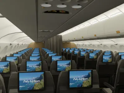 A320 Commercial Airlines Low-poly 3D model