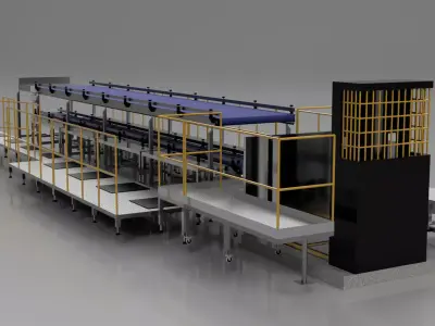 Industrial Factory Scene Conveyor Belts 3D model