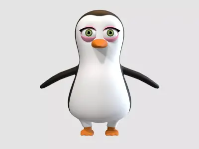 girly cartoon penguin 3D model
