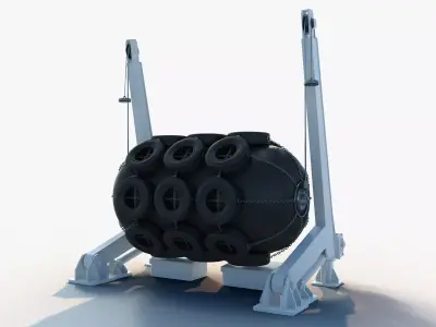 Pneumatic Fender with Davit 3D model