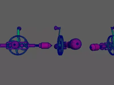 3D Functional Hand Driller 3D model