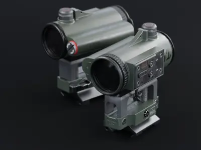 Scope 2X Game ready Low-poly 3D model