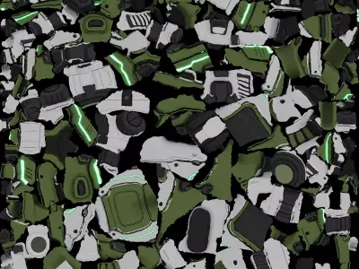 Green Pistol 3D model shop