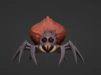 Stylized Cartoon Spider  Low-poly 3D model