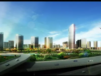 Architecture city 3D model 6
