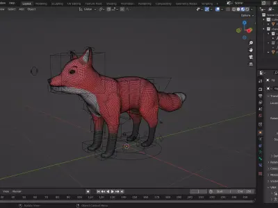Redolf Fox 3D cartoon Rigged Model Low-poly 3D model