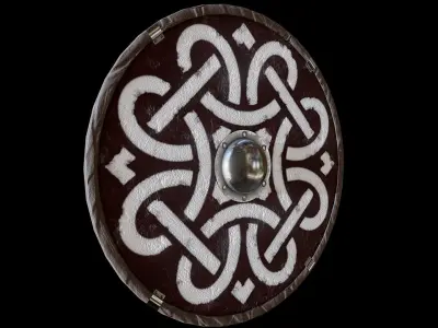 Viking Shield Low-poly 3D model 28