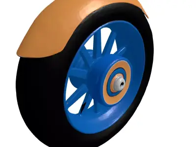 Sport Motorcycle Wheel with Fender 3D model