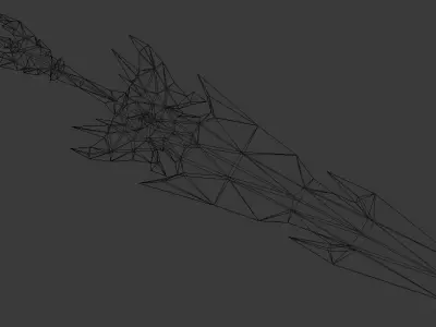 Futuristic Sword Low-poly 3D model 32