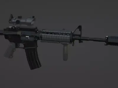 low-poly M4A1 SOPMOD Block I Free low-poly 3D model