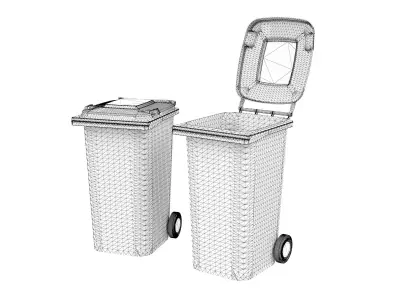 Trash bin plastic 1 02 3D model